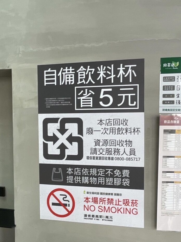 宜蘭縣113年起飲料店禁用一次性塑膠飲料杯   鼓勵自備環保杯及借用循環杯