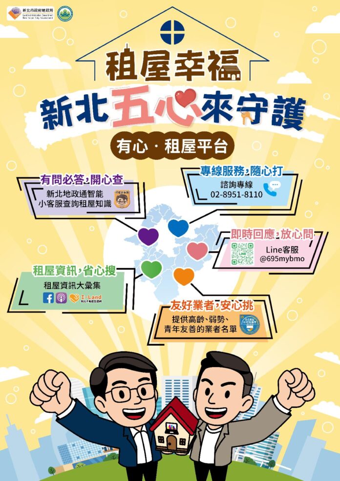 五心守護安心入住  新北「有心‧租屋平台」助您租事順利