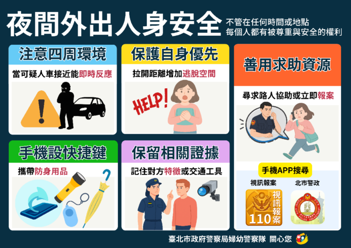 夜間外出安全宣導 5大防護要點